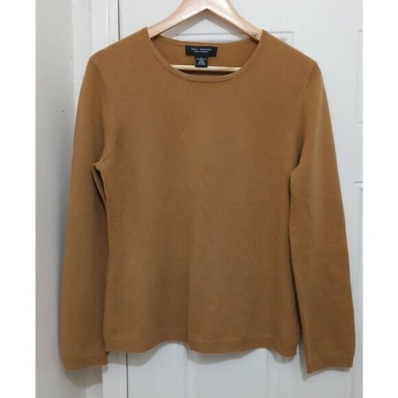 Iris singer womens large 100% cashmere sweater camel brown - Picture 1 of 5